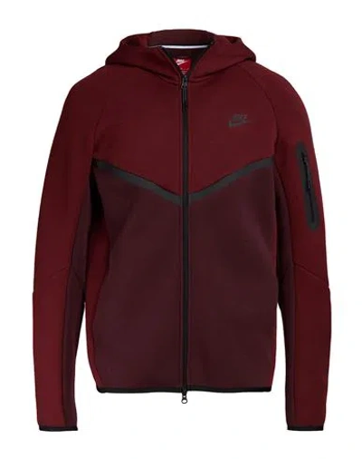 Nike Man Sweatshirt Burgundy Size Xl Cotton, Polyester In Red