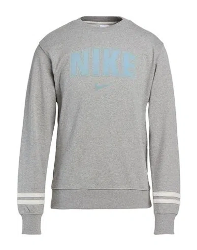 Nike Man Sweatshirt Grey Size S Cotton In Gray