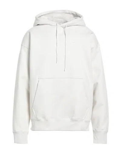 Nike Man Sweatshirt Ivory Size Xl Cotton, Polyester In White
