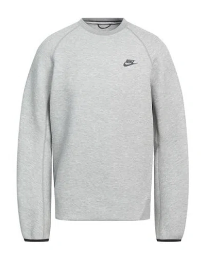 Nike Logo-print Cotton-blend Tech Fleece Sweatshirt In Gray