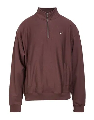 Nike Man Sweatshirt Mauve Size S Cotton, Polyester In Purple