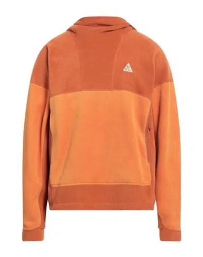 Nike Man Sweatshirt Orange Size Xl Polyester