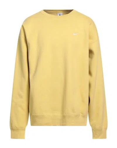 Nike Man Sweatshirt Yellow Size L Cotton, Polyester