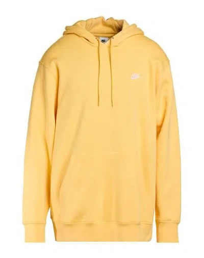 Nike Man Sweatshirt Yellow Size Xl Cotton, Polyester