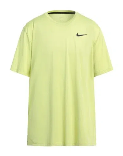 Nike Man T-shirt Acid Green Size Xl Polyester, Elastane