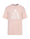 Nike Acg Man T-shirt Blush Size M Polyester, Cotton In Pink