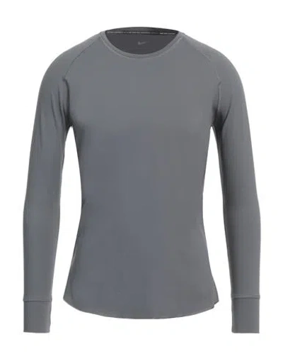 Nike Man T-shirt Grey Size L Polyester, Elastane