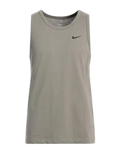 Nike Man Tank Top Military Green Size Xl Cotton, Polyester