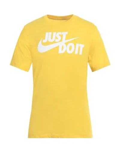 Nike Man T-shirt Yellow Size Xl Cotton