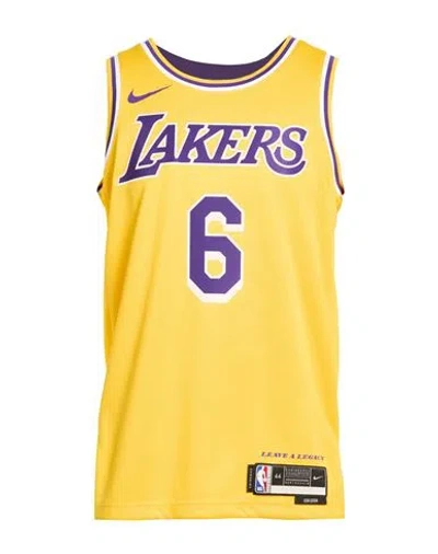 Nike Man Tank Top Yellow Size Xl Polyester