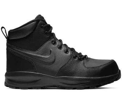 Pre-owned Nike Manoa Leather Triple Sneakers In Black