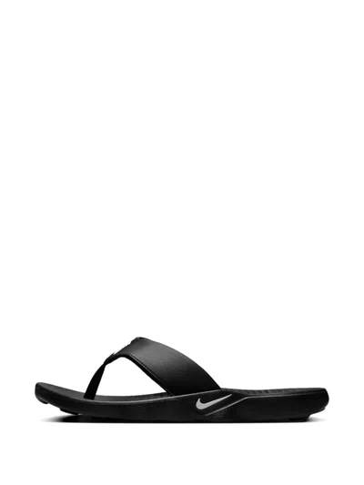 Nike Marina Logo-print Flip Flops In Black