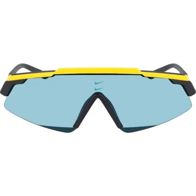 Nike Marquee 66mm Oversize Shield Sunglasses In Laser Orange/teal