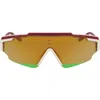 Nike Marquee Edge 64mm Oversize Shield Sunglasses In Night Maroon/bronze Mirror