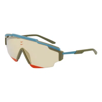 Nike Marquee Edge M Matte Sunglasses With Gold Mirror Lens In Gray