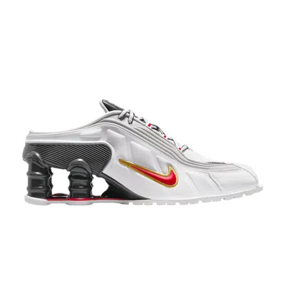 Pre-owned Nike Martine Rose X  Wmns Shox Mule Mr4 'metallic Platinum Varsity Red' | Grey | Women's Size 5.5 In Gray