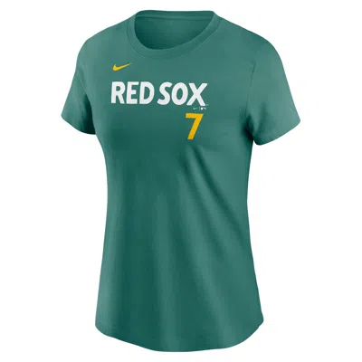 Nike Masataka Yoshida Boston Red Sox City Connect Fuse  Women's Mlb T-shirt In Green