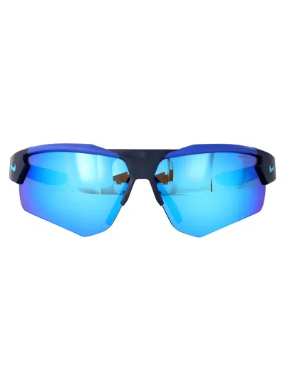 NIKE NIKE MATTE OBSIDIAN / BLUE MIRROR ACETATE SUNGLASSES