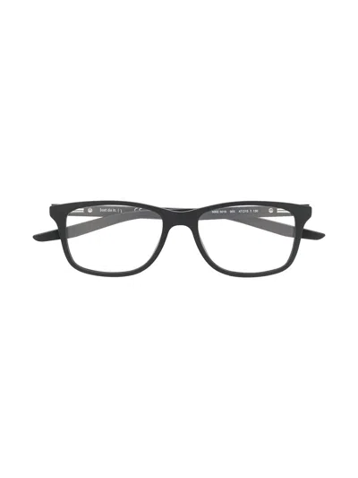Nike Matte Solid Black Acetate Glasses In Orange