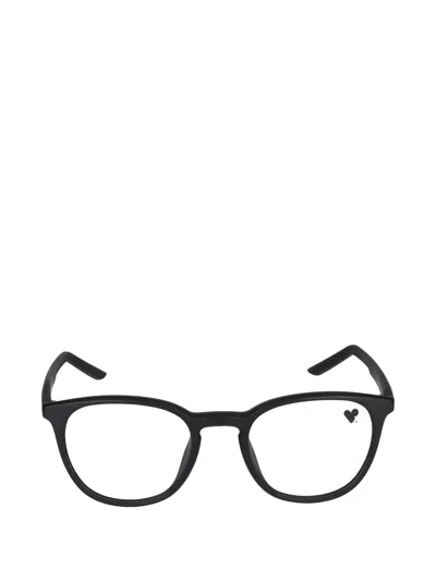 Nike Matte-finish Round-frame Glasses In Black