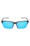 Nike Maverick Free 60mm Sunglasses In Matte Obsidian/tint Blue