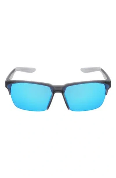 Nike Maverick Free 60mm Sunglasses In Matte Obsidian/tint Blue