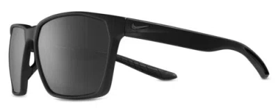Pre-owned Nike Maverick-p-ev1097-001 Unisex Square Sunglasses In Black/polarized Grey 59mm