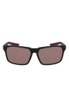 Nike Maverick Rge 59mm Rectangular Sunglasses In Matte Black/course Tint