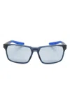 Nike Maverick Rge Rectangle-frame Sunglasses In 蓝色