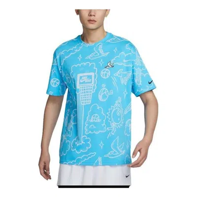 Nike Max90 Allover Print Basketball T-shirt 'blue'