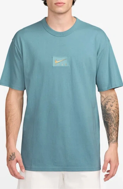 Nike Max90 Swoosh Patch T-shirt In Denim Turq