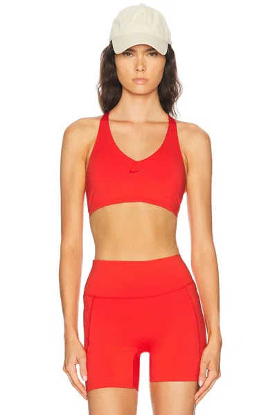 Nike Medium Support Padded Sports Bra In Red