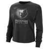 Nike Memphis Grizzlies Courtside  Women's Nba Shine Boxy Long-sleeve T-shirt In Black