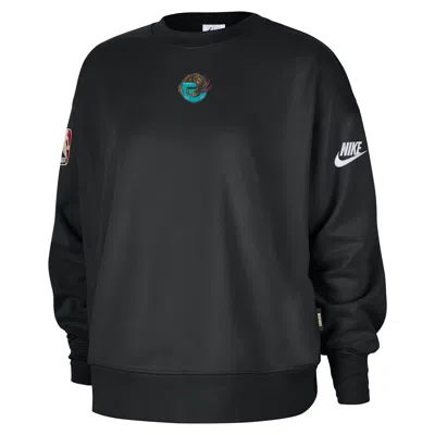 Nike Memphis Grizzlies Hardwood Classics  Women's Nba Phoenix Fleece Premium Crewneck Sweatshirt In Black