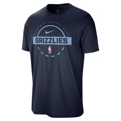 Nike Navy Memphis Grizzlies Authentic Practice T-shirt In Blue