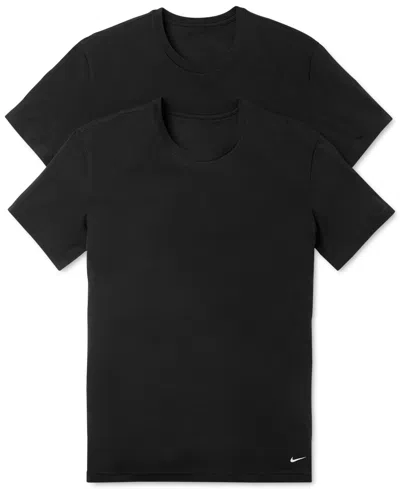 Nike Men's 2-pack Dri-fit Essential Cotton Stretch Undershirts In Black