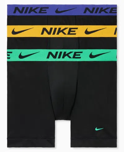 Nike Men's 3-pack Dri-fit Boxer Briefs In Black