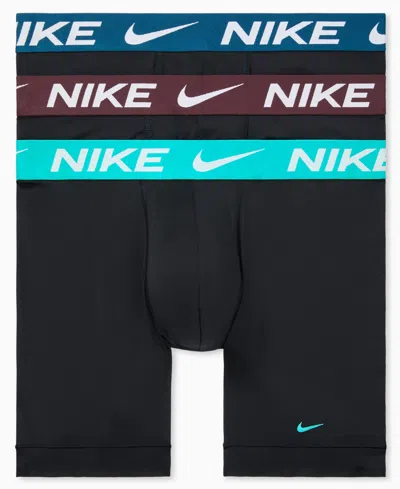 Nike Men's 3-pack Dri-fit Essential Micro Boxer Briefs In Black