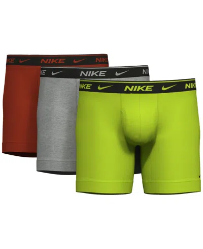 Nike Men's 3-pk. Dri-fit Essential Cotton Stretch Boxer Briefs In Chartreuse