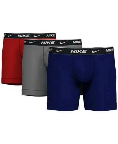 Nike Men's 3-pack Dri-fit Essential Cotton Stretch Boxer Briefs In Obsidian,c