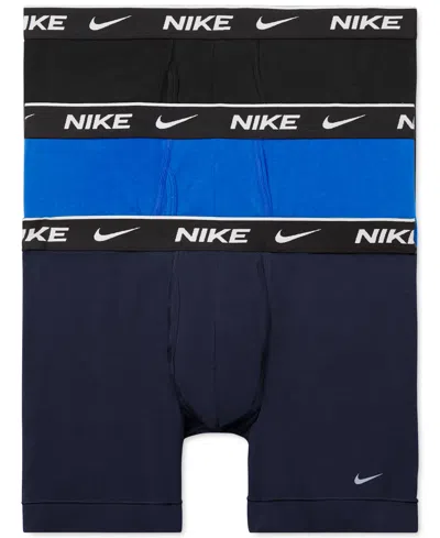 Nike Men's 3-pack Dri-fit Essential Cotton Stretch Boxer Briefs In Blue