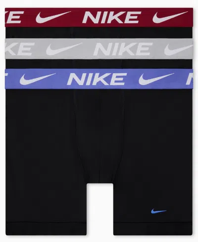 Nike Men's 3-pack Dri-fit Essential Micro Boxer Briefs In Black
