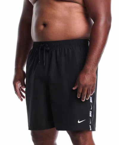 Nike Men's 9" Big & Tall Breaker Logo Tape Volley Swim Shorts In Blue