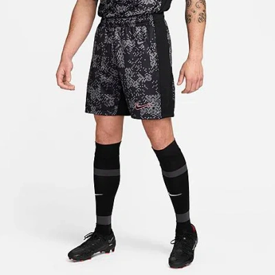 Nike Men's Academy Pro Dri-fit Graphic Soccer Shorts In Iron Grey/black/black/black