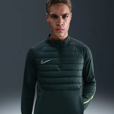 Nike Men's Academy Winter Warrior Therma-fit 1/2-zip Soccer Top In Green
