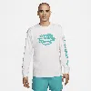 Nike Dri-fit Acg Ripple Effect Long Sleeve Graphic T-shirt In White