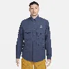 Nike Dri-fit Acg Uv Devastation Performance Button-up Trail Shirt In Blue