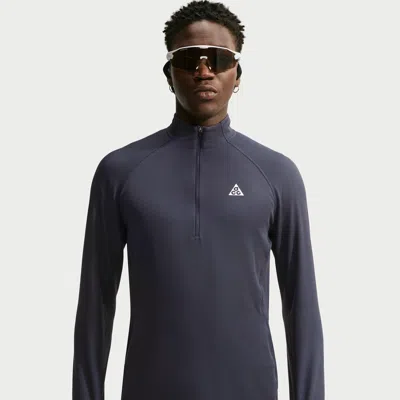 Nike Men's  Acg Dri-fit Mid-layer 1/4-zip Trail Running Top In Gray