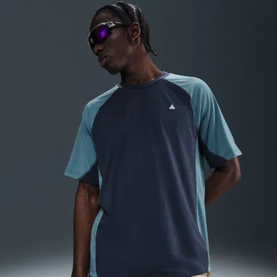 Nike Men's  Acg "goat Rocks" Dri-fit Adv Uv Short-sleeve Shirt In Blue