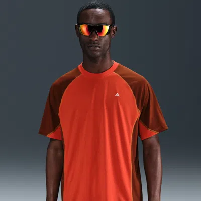 Nike Men's  Acg "goat Rocks" Dri-fit Adv Uv Short-sleeve Shirt In Red